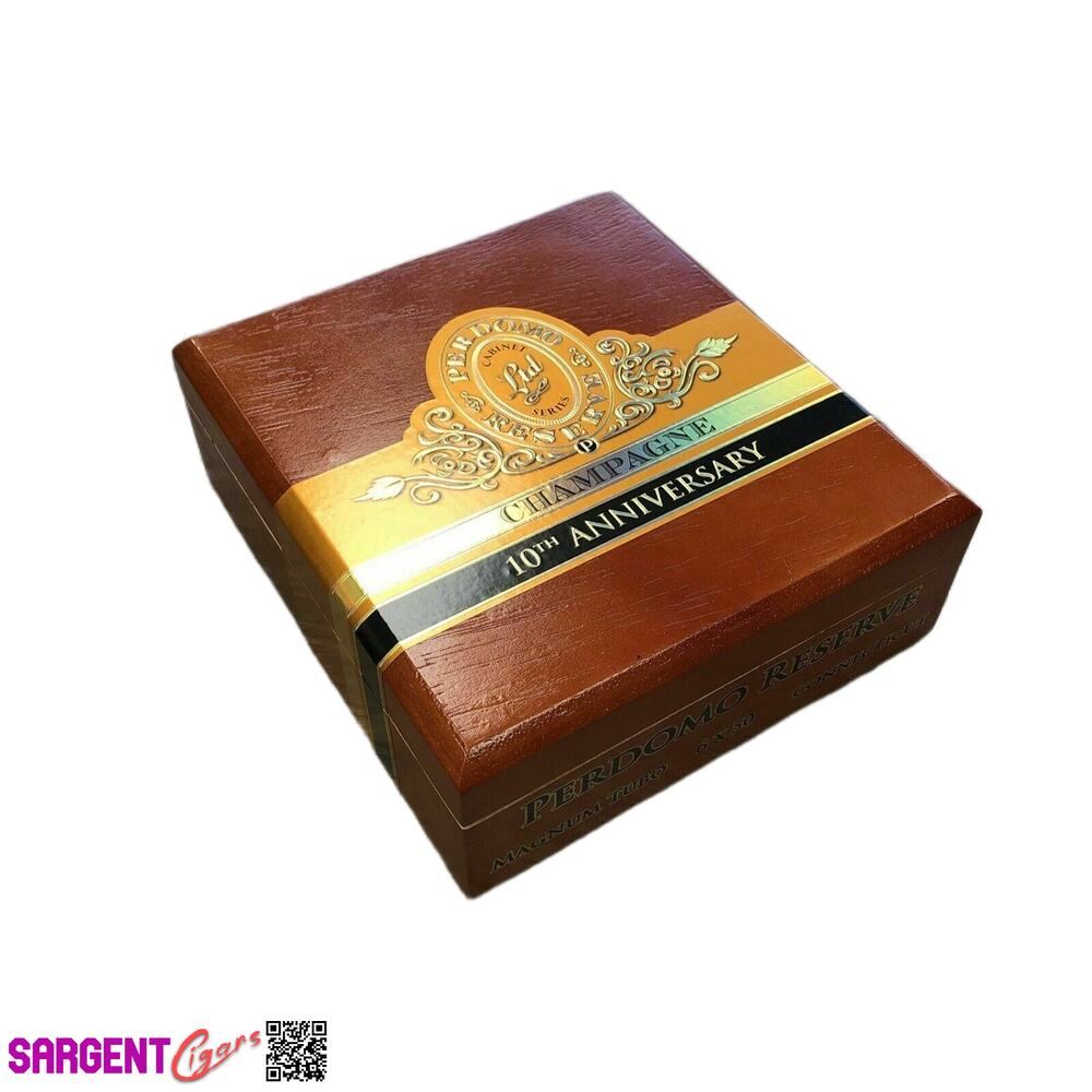 Perdomo 10th Anniversary Champagne Magnum Empty Wooden Cigar Box 7x7x2.5